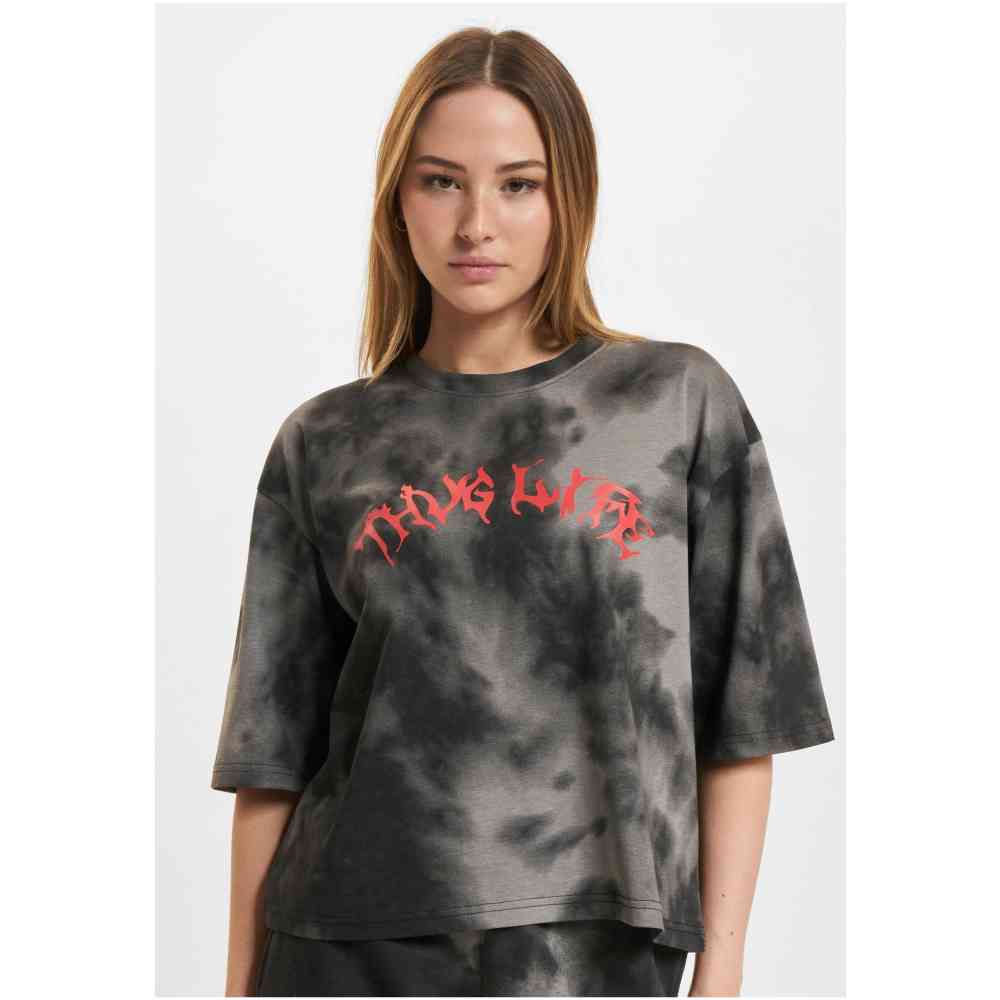Thug Life - Sky Dames Tshirt - Zwart/Grijs
